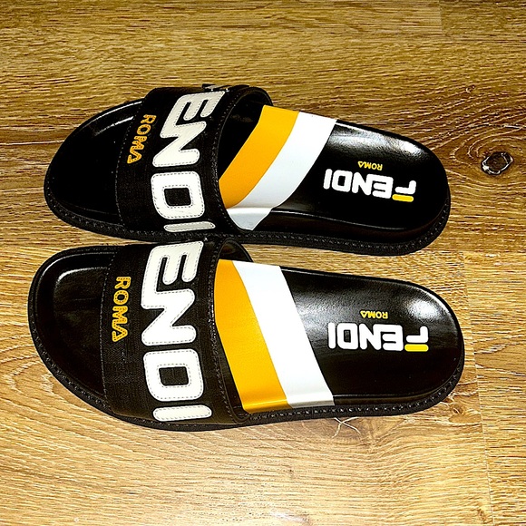 EUC Comfy Fendi Roma Leather slides, never worn outside!( Willing to trade) - Picture 4 of 7
